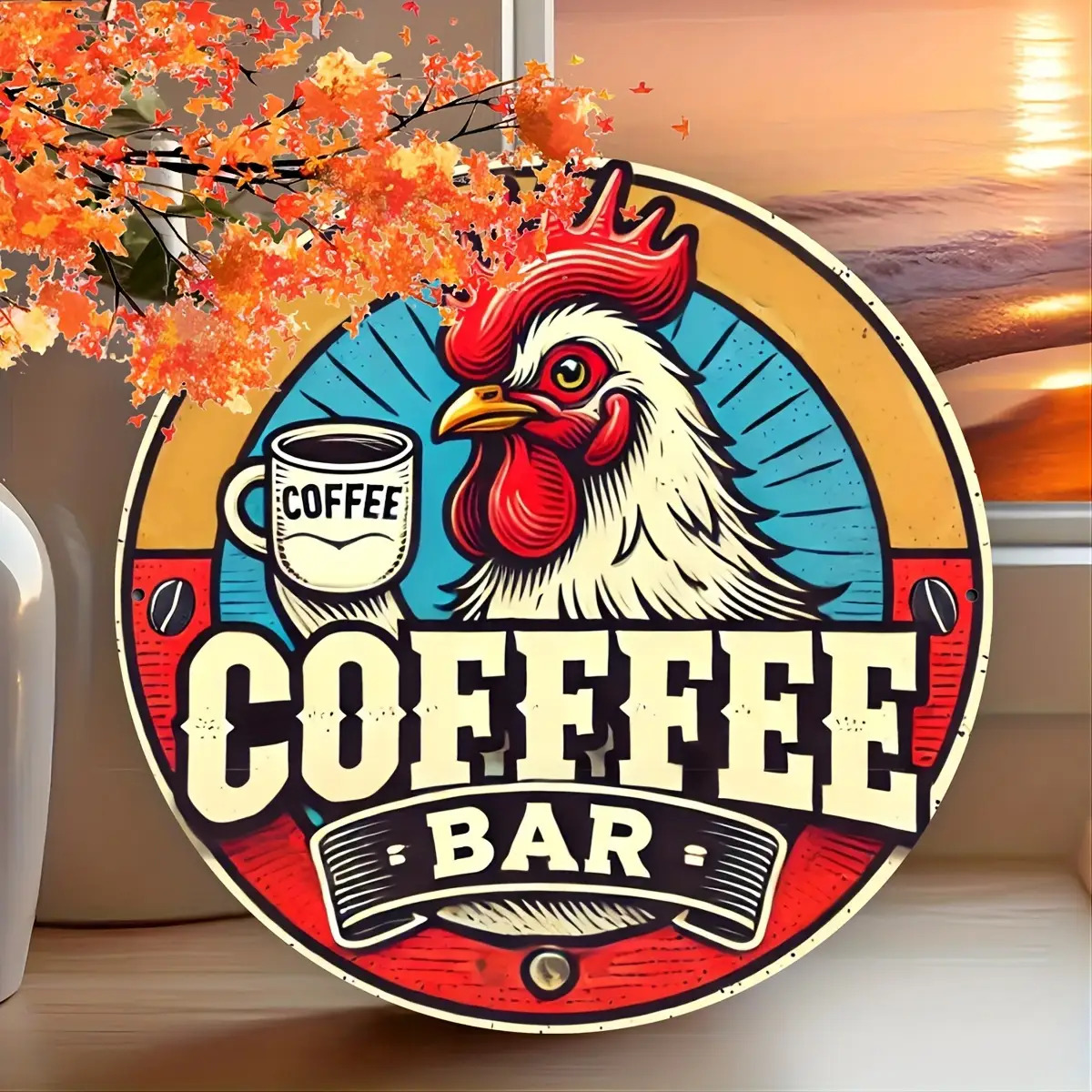 Home Bar And Coffee - 2D 빈티지 알루미늄 간판 | 레트로한