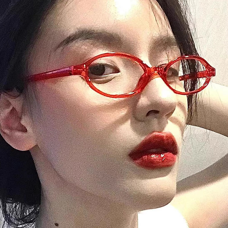 Old Fashioned Glass - 여성용 레트로 타원형 안경, Y2K 일본