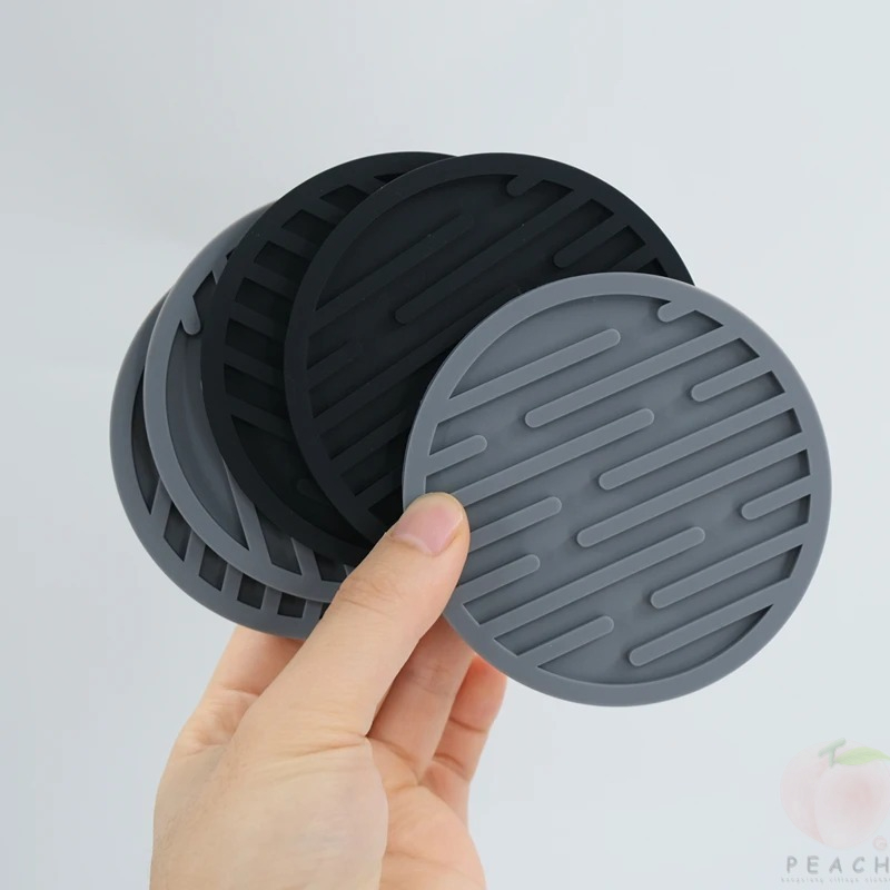 Bar Mat Rubber - 10cm 실리콘 컵 받침 라운드 내열성