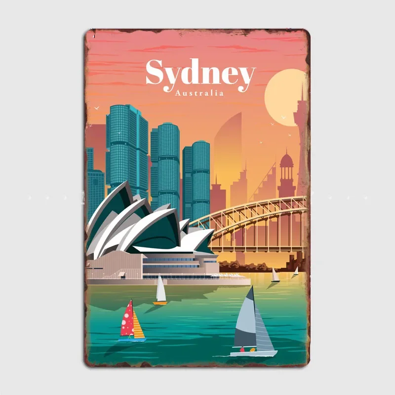 여행 시드니 경치 좋은 장소 빈티지 포스터 금속 간판  - Home Bar Sydney 리뷰 및 가격