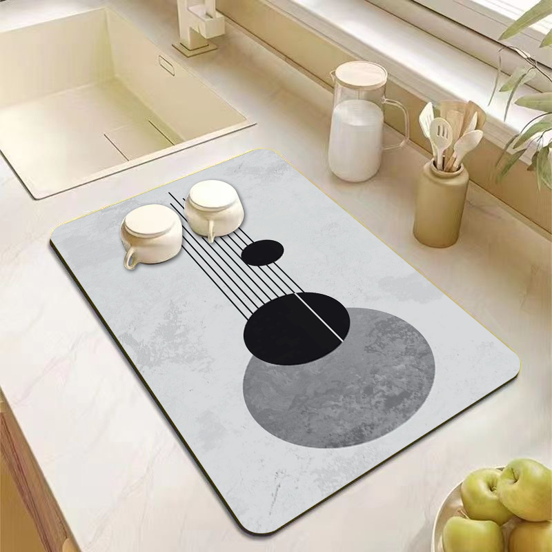 미니멀리스트 기타 키친 카운터 매트 그레이 블랙 추상  - Bar Mat Rubber 리뷰 및 가격