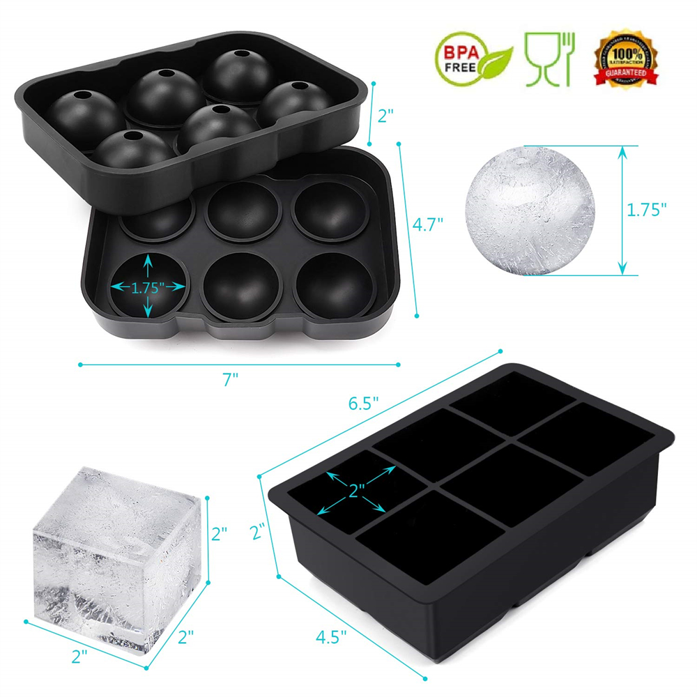 4/6 그리드 큰 공 사각형 아이스 큐브 금형 실리콘  - Ice Mold Sphere 리뷰 및 가격
