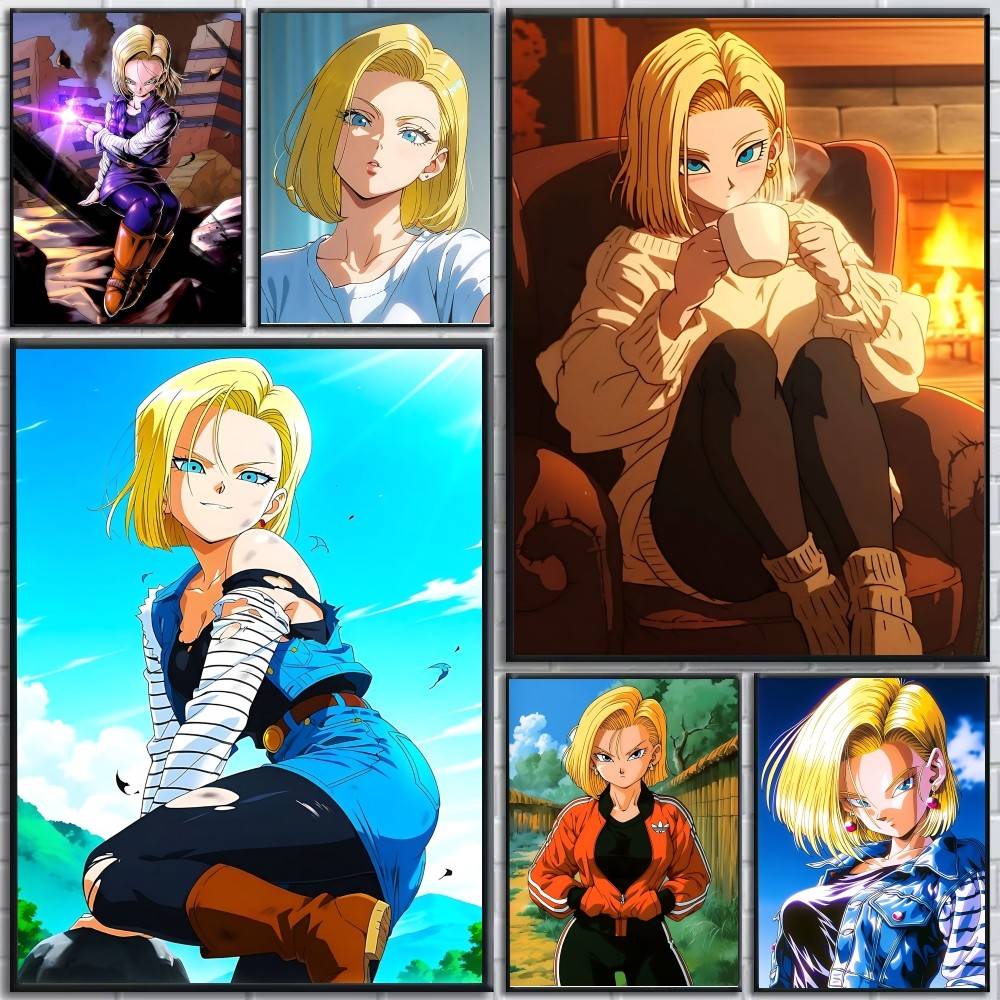 애니메이션 드래곤볼 안드로이드 18 포스터 자체 접착식 - Home Bar Android 리뷰 및 가격